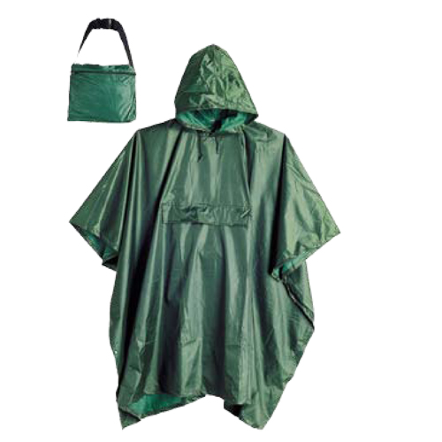 Poncho in poliestere PVC - Colore Verde - Taglia Unica 