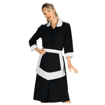 Camice donna Antille con grembiule Vienna nero | Manica 3/4
