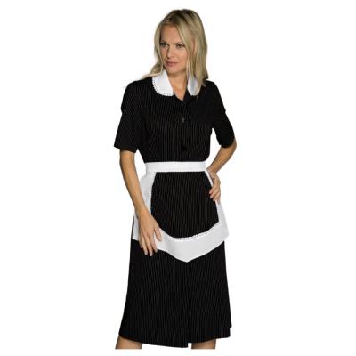 Camice donna Antille con grembiule Vienna nero | Manica Corta