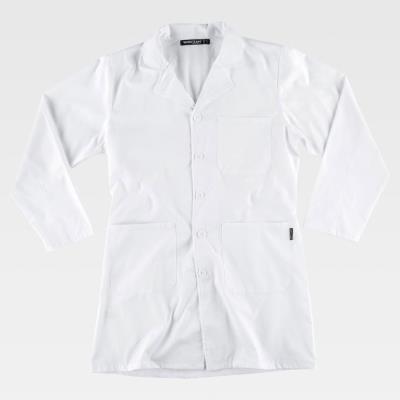 Camice medico unisex a manica lunga Bianco