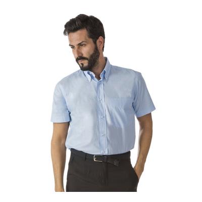 Camicia da Uomo Celeste manica corta Fil a Fil Boggie RG MM