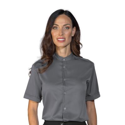 Camicia unisex Detroit Grigio | Stretch | Manica Corta