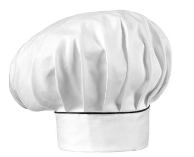 Cappello Cuoco Bianco con profilo Black Piping