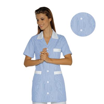 Casacca Marbella Rigatino Azzurro | 100% Cotone | Manica corta