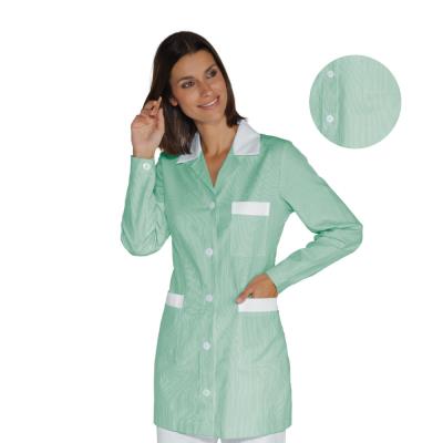 Casacca Marbella Rigatino Verde | 100% Cotone | Manica lunga