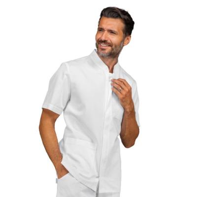 Casacca medica uomo Corfù Zip Bianco