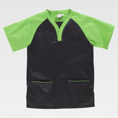 Casacca sanitaria unisex B9700 Nero/Pistacchio