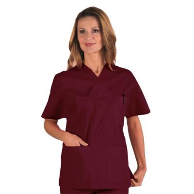 Casacca sanitaria unisex Collo a V Bordeaux