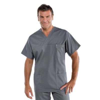 Casacca sanitaria unisex Collo a V Grigio