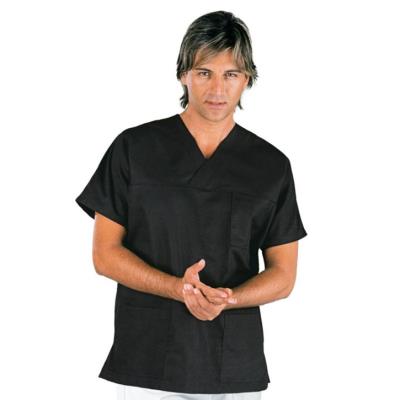 Casacca sanitaria unisex Collo a V Nero