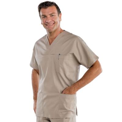 Casacca sanitaria unisex Collo a V Tortora