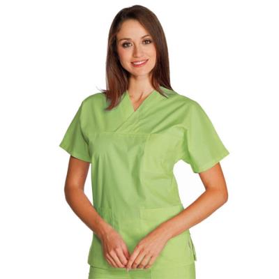 Casacca sanitaria unisex Collo a V Verde Mela