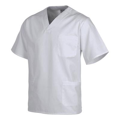 Casacca medica unisex a maniche corte Bianco