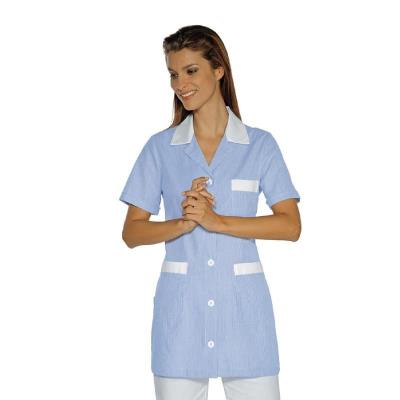 Casacca scolastica Marbella Rigata Azzurro/Bianco - 100% Cotone | Manica corta