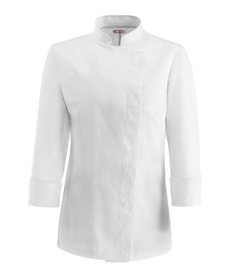 Giacca cuoco donna White Girl Slim Fit Ego Chef, monopetto, bottoni automatici