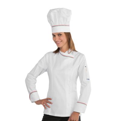 Giacca Cuoco Lady Snaps Bianco+Italy | Manica Lunga | 100% Cotone