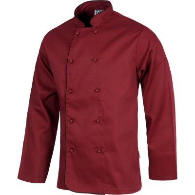 Giacca da cuoco unisex a manica lunga Bordeaux