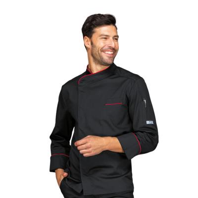 Giacca Cuoco unisex Bilbao Nero+Rosso | Manica Lunga