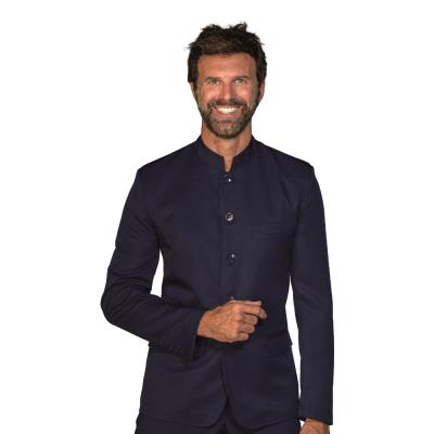 Giacca uomo Riad con spacchi in poliestere blu