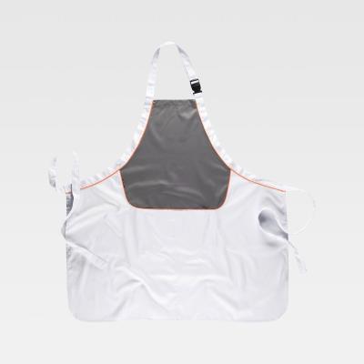Grembiule con pettorina M540 Bianco/Grigio/Arancione