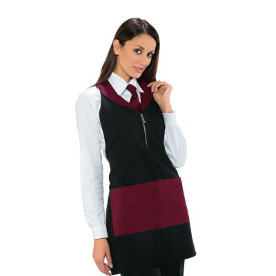 Grembiule donna Madeira con zip Nero + Bordeaux
