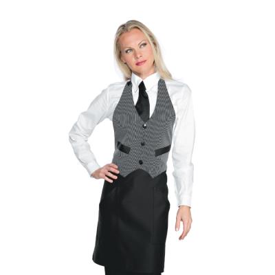 Grembiule unisex Garcon Nero + Gessato