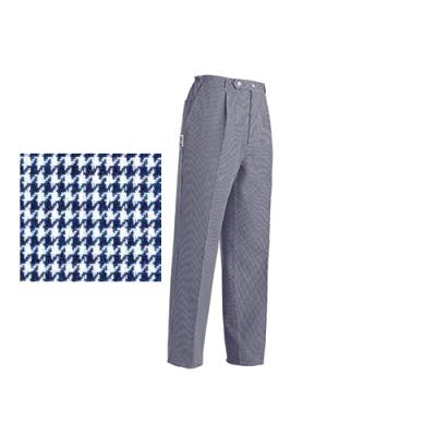 Pantalone Unisex Quadro bianco Blu con Bottoni e Cerniera Ego Chef
