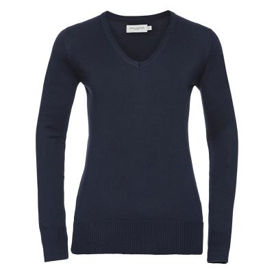 Pullover donna con scollo V French navy