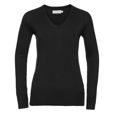 Pullover donna con scollo V Nero