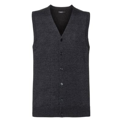 Cardigan uomo smanicato con bottoni Charcoal Marl