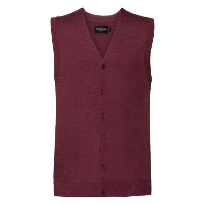 Cardigan uomo smanicato con bottoni Cranberry Marl