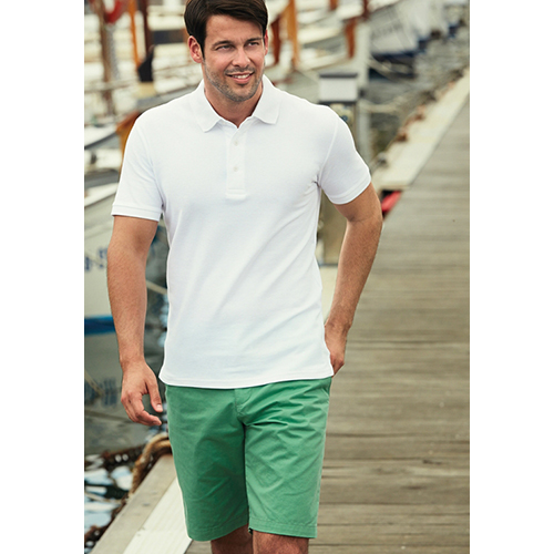 Polo Fruit of the Loom Bianca Manica Corta 